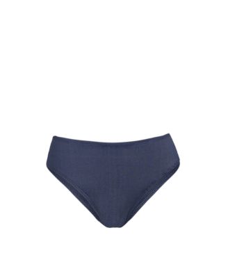  Classic Midrise Denim Bikini Bottom with Full Coverage