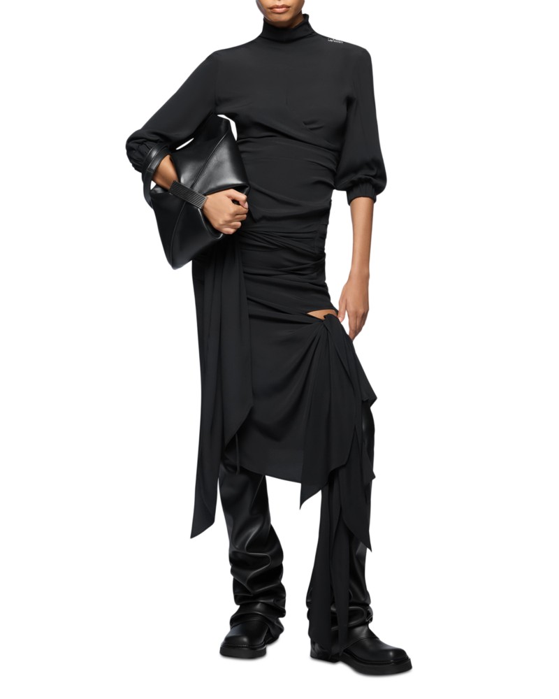 The Attico Draped Top in Black