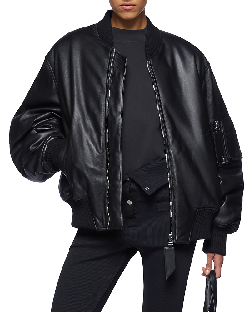 The Attico Leather Bomber Jacket