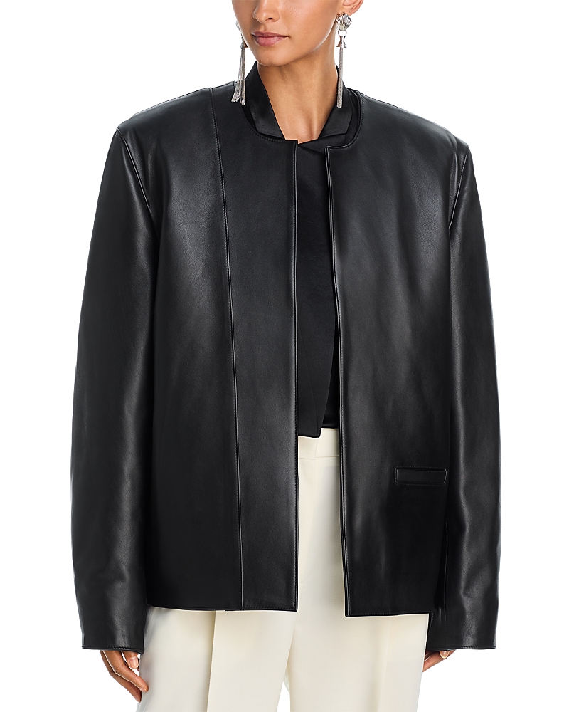 Toteme Leather Minimal Biker Jacket