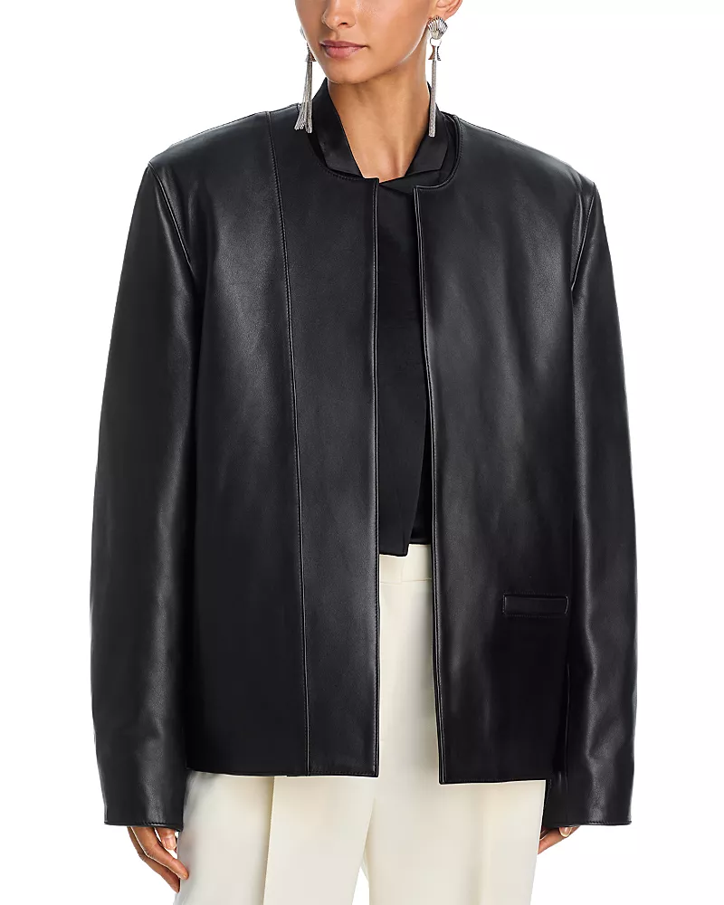 Toteme Leather Minimal Biker Jacket