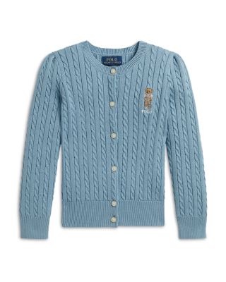 Girls' Polo Bear Mini Cable Cotton Cardigan - Little Kid