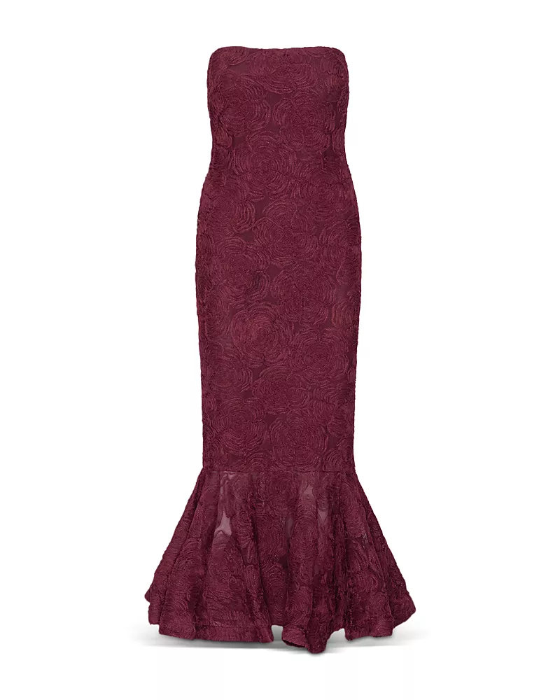 Rotate Flower Mesh Flounce Dress