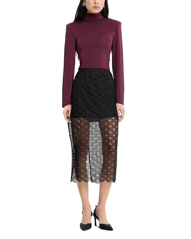 Rotate Sequin Midi Pencil Skirt