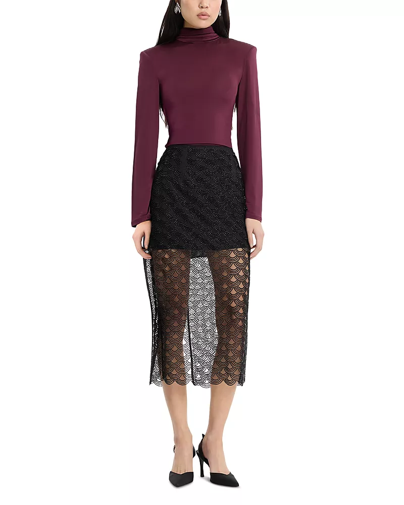 Rotate Sequin Midi Pencil Skirt