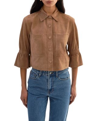 Carolina Suede Ruffle Jacket