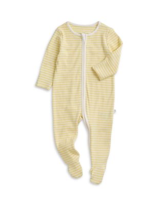 Unisex Striped Ribbed Two Way Zip Up Sleepsuit Footie - Baby