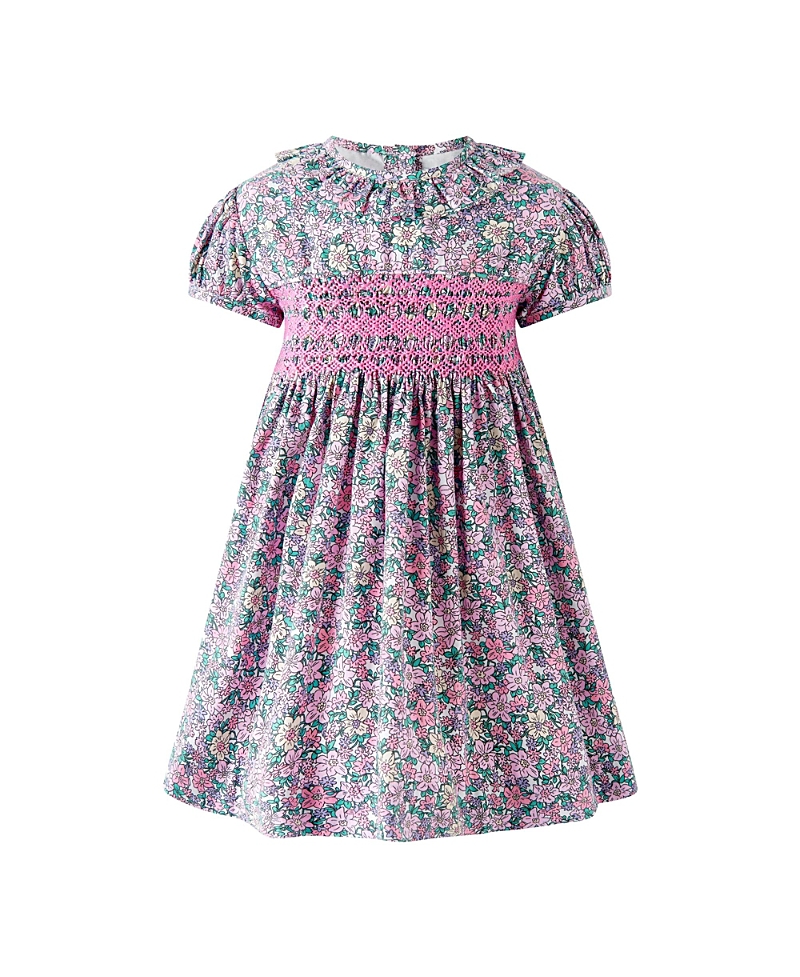 Rachel Riley Girls' Floral Smocked Dress & Bloomers - Baby