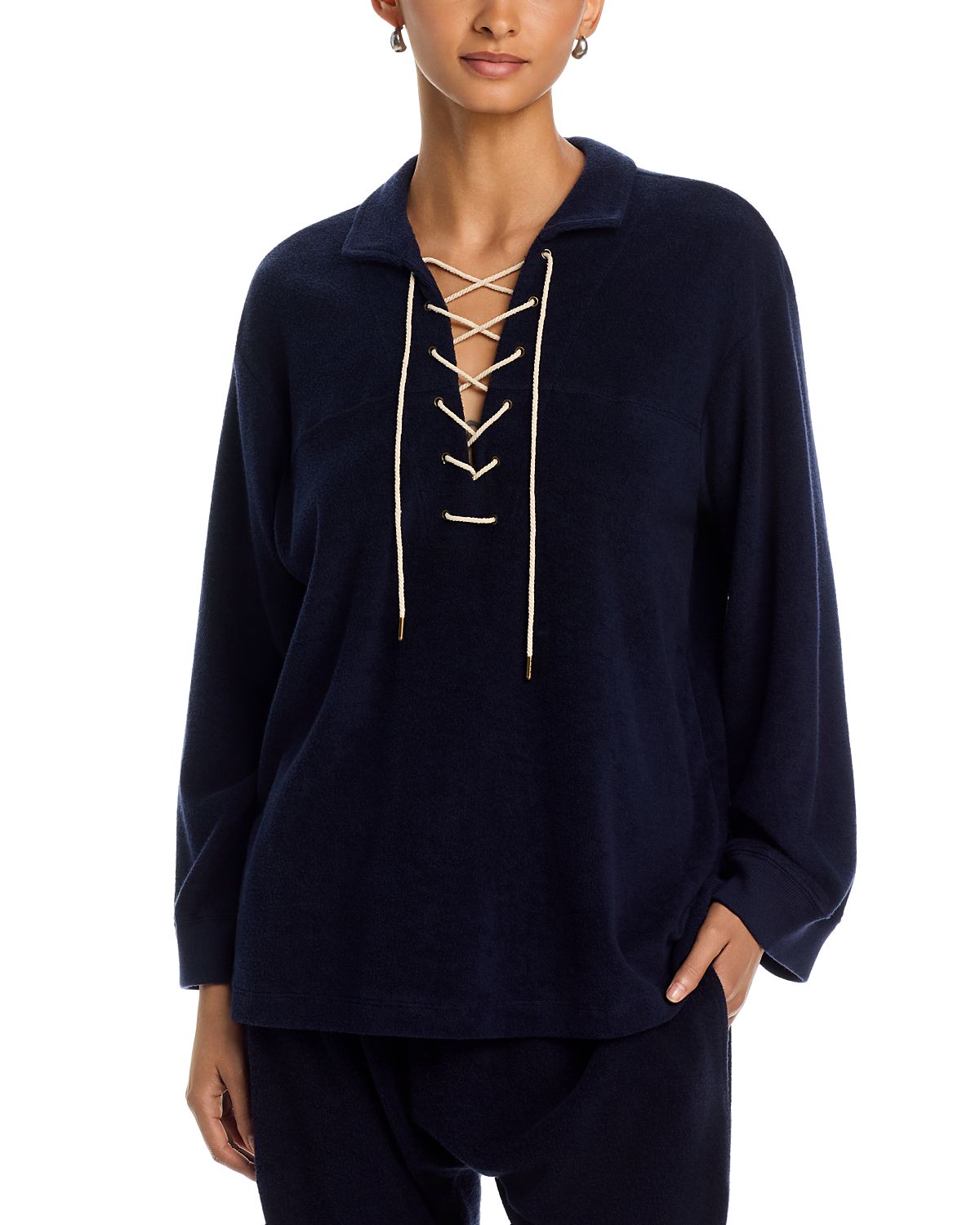 The Great. The Micro Terry Lace Up Tunic
