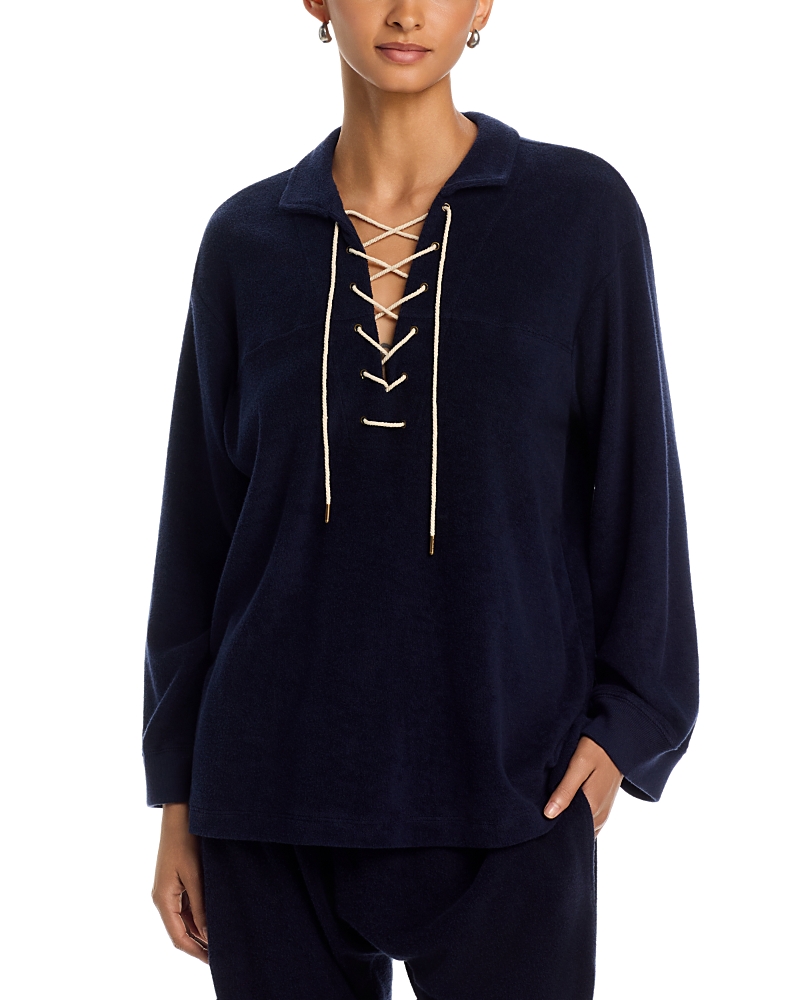 The Great. The Micro Terry Lace Up Tunic