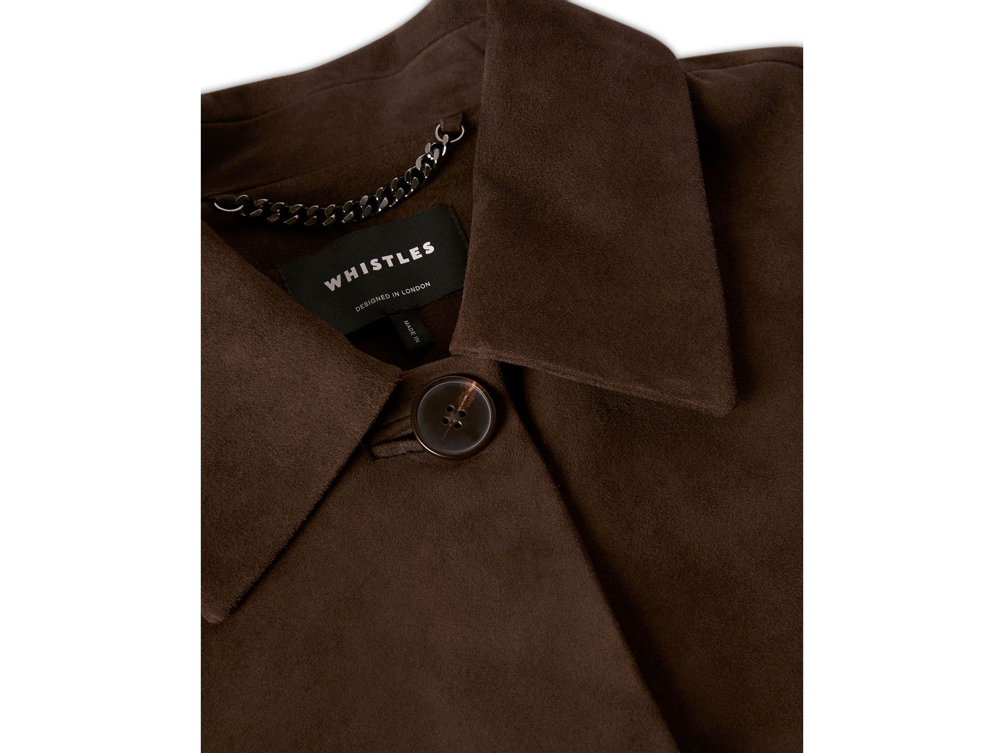 Button Cropped Suede Jacket — Image 6