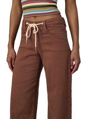 The Lou Lou Drawstring Ankle Jeans in Chocolate - thumbnail 5