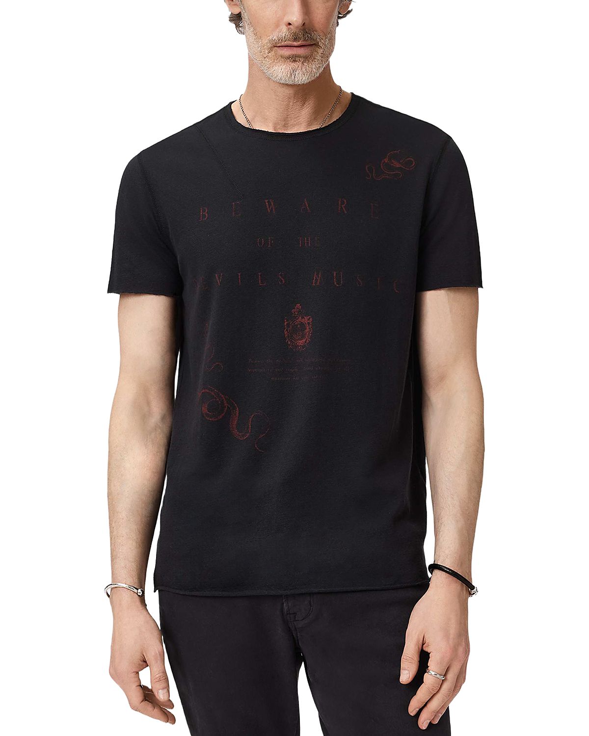 John Varvatos Raw Edge Shoulder Detail Tee