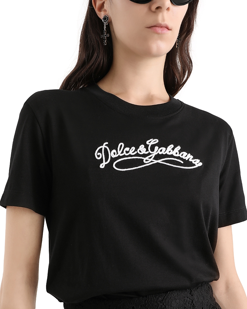 Dolce & Gabbana Embroidered Logo Jersey T Shirt