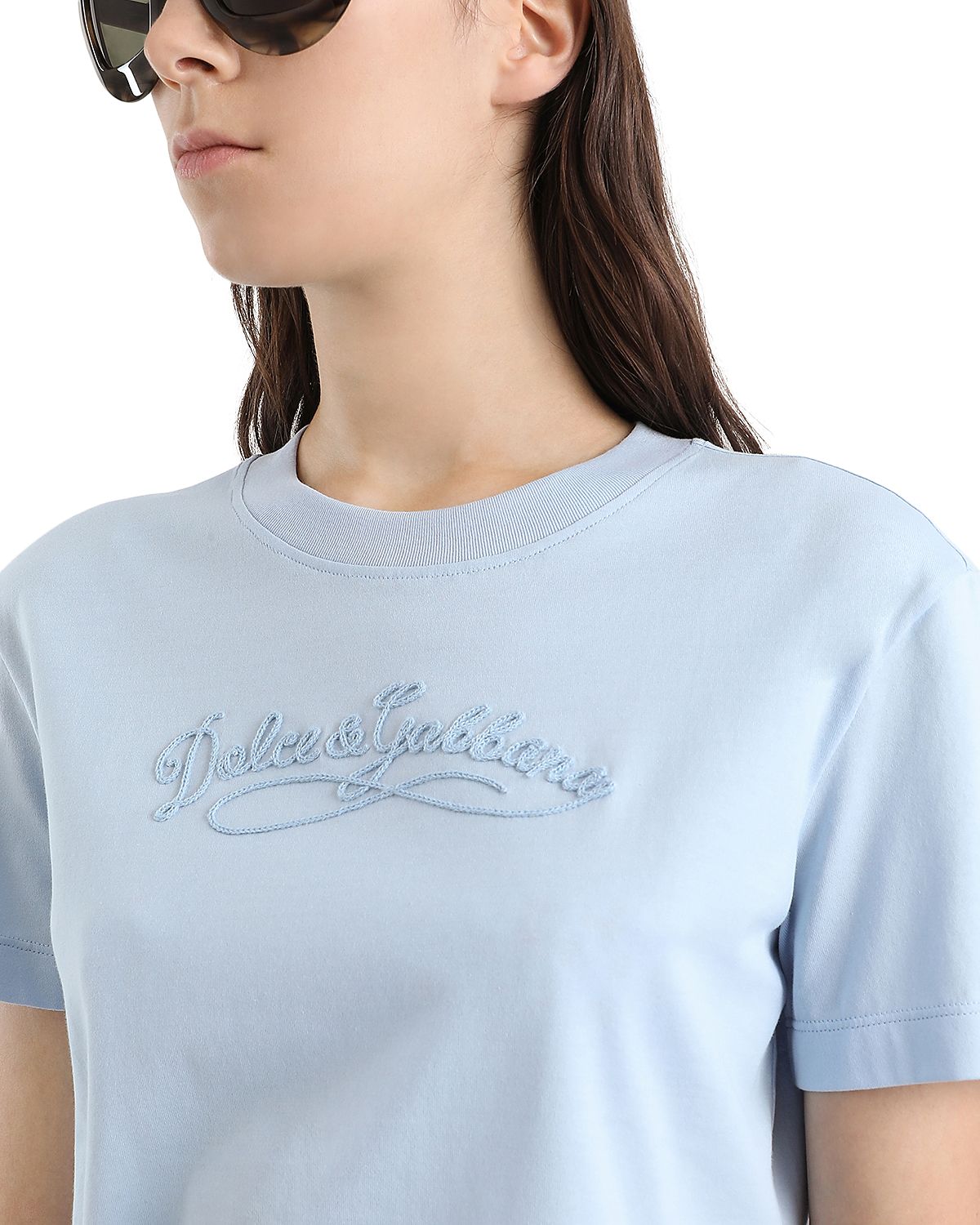 Dolce & Gabbana Embroidered Logo Jersey T Shirt