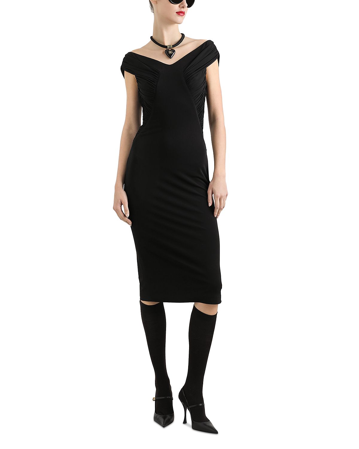 Dolce & Gabbana Crepe Organza Midi Dress
