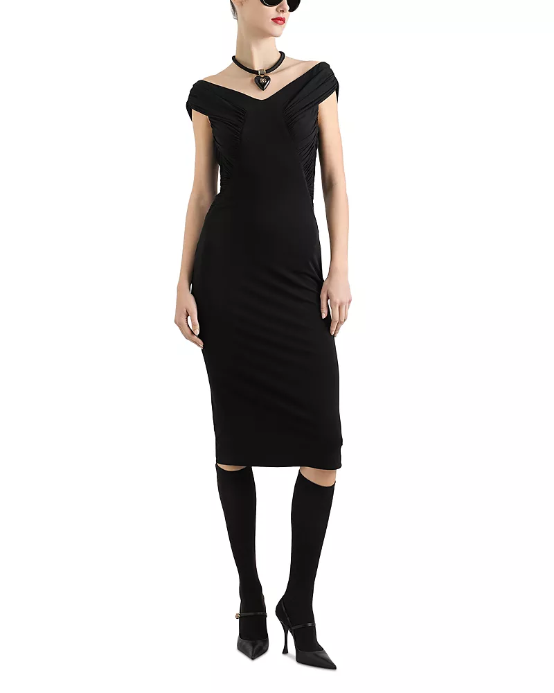 Dolce & Gabbana Crepe Organza Midi Dress
