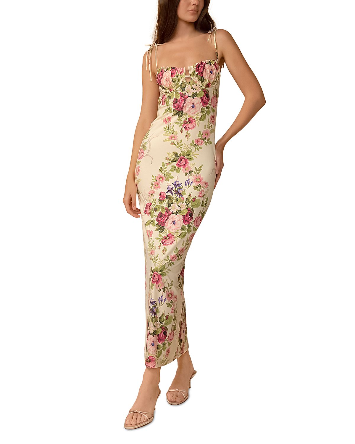 Montce Bouquet Petal Long Slip Dress Cover-Up