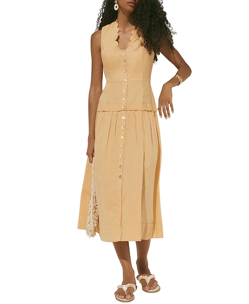 Mint Velvet Women's Ramie Drop Waist Maxi Dress