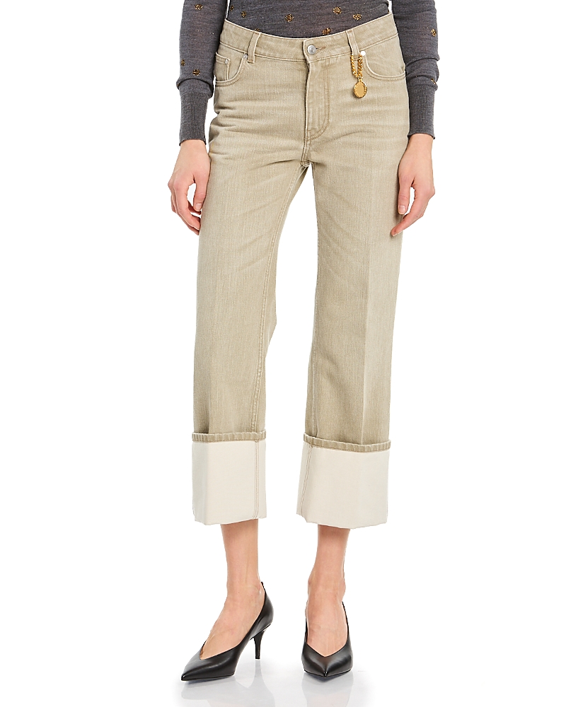 Stella McCartney Cropped Turn Up Jeans in Mist Grey