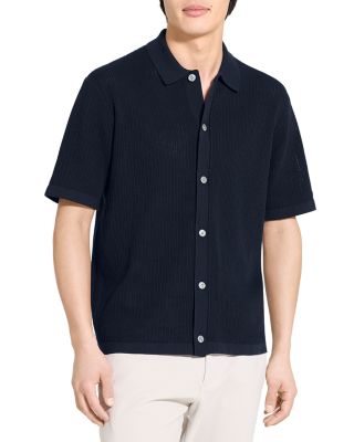 Short Sleeve Button Down Shirt in Tactile Cotton