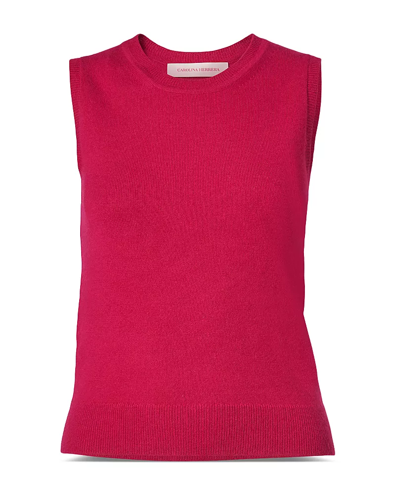 Carolina Herrera Crewneck Cashmere Tank Top
