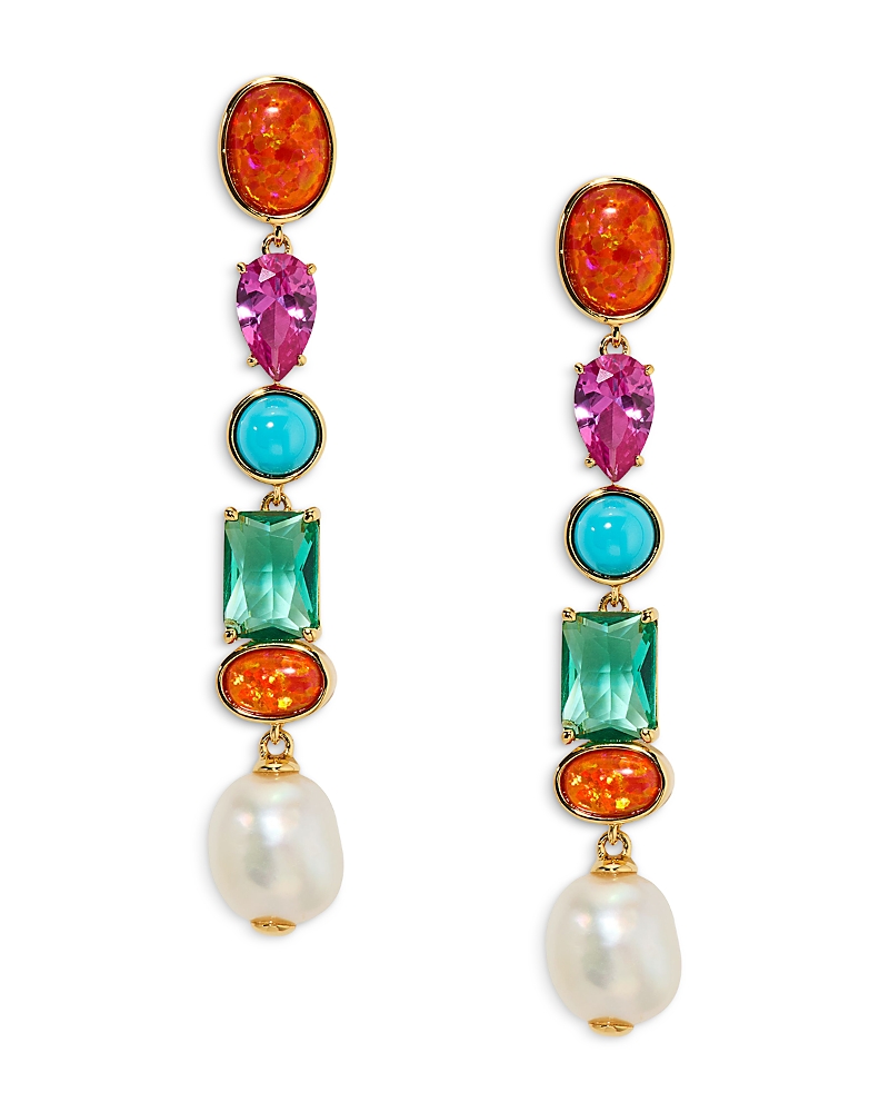 Nadri Frieda Multi Stone Linear Drop Earrings