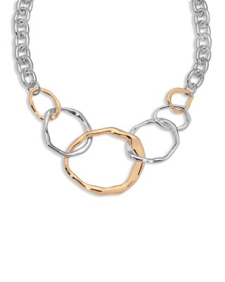 Interlocking Golden Chain Necklace, 15-19"