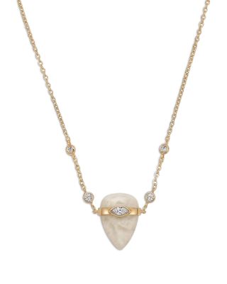 Solstice Pav&eacute; & Stone Pendant Necklace, 14-17"