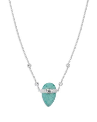 Solstice Pav&eacute; & Stone Pendant Necklace, 14-17"