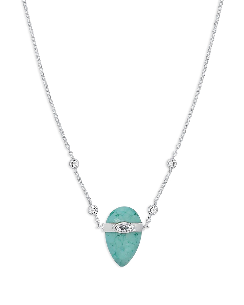 Ettika Solstice Pave & Stone Pendant Necklace, 14
