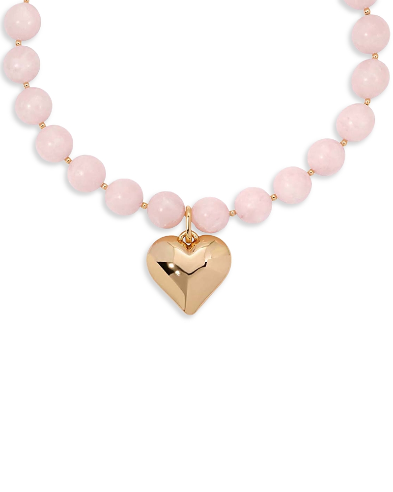 Ettika Luck and Love Heart Stone Beaded Pendant Necklace, 15