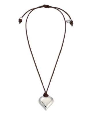 Heart Adjustable Cord Pendant Necklace, 20"