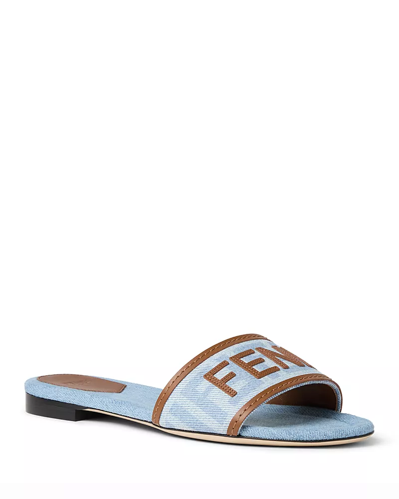 Fendi Women's Denim Cielo Slides