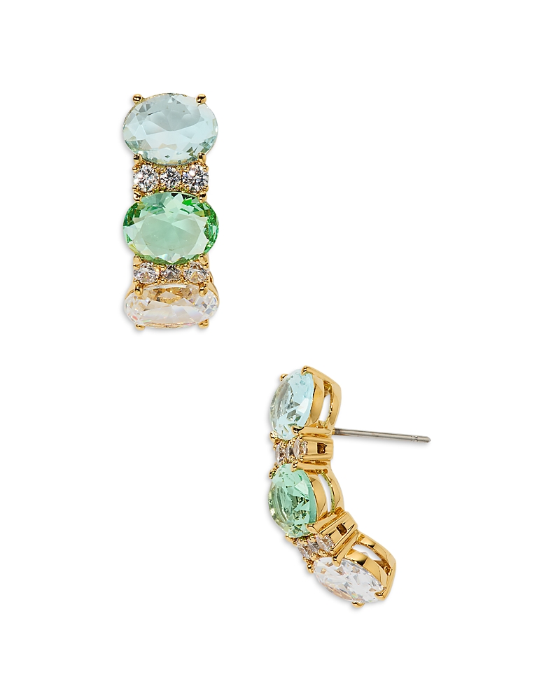 Nadri Mojito Oval Crystal J Hoop Earrings