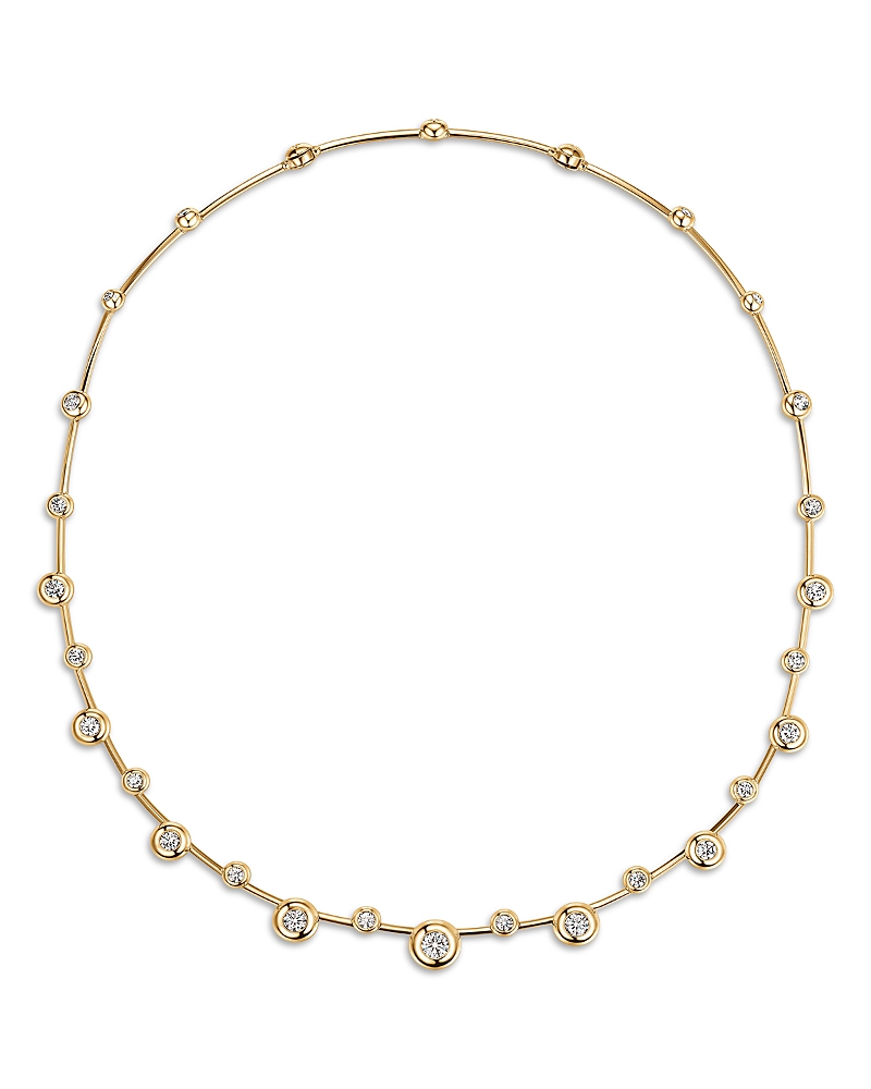 Hearts On Fire 18K Yellow Gold Dream Diamond Bezel Floating Collar Necklace, 16