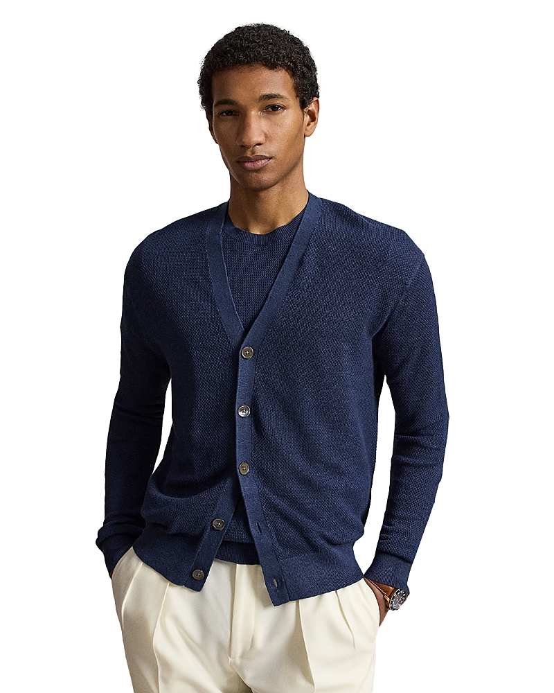 Polo Ralph Lauren Relaxed Fit Pique Knit Linen Cardigan