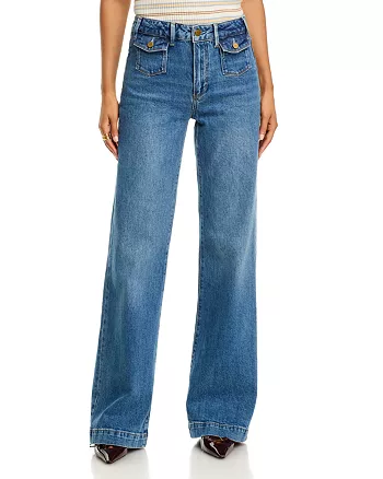 PAIGE Leenah 32 High Rise Wide Leg Jeans in Coventry