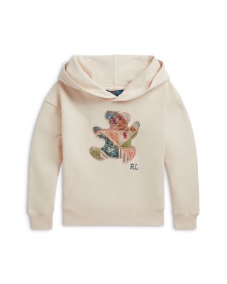 Girls' Patchwork Polo Bear French Terry Hoodie - Little Kid, Big Kid