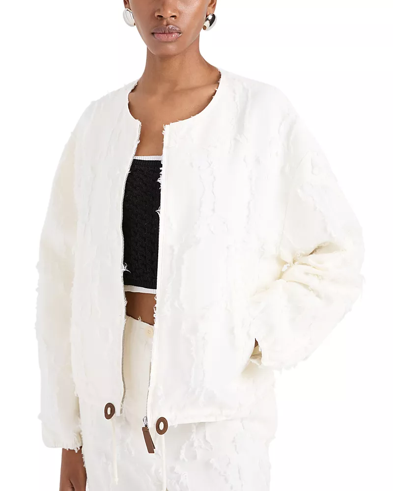 Proenza Schouler White Label Madigan Fringe Jacquard Jacket