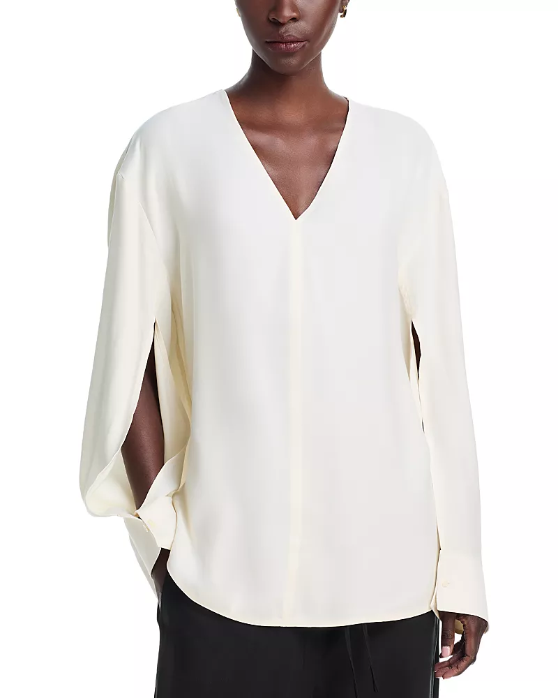 Toteme V Neck Twill Blouse