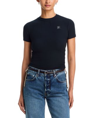 Avery Check Trim Stretch Modal Cashmere T-shirt	