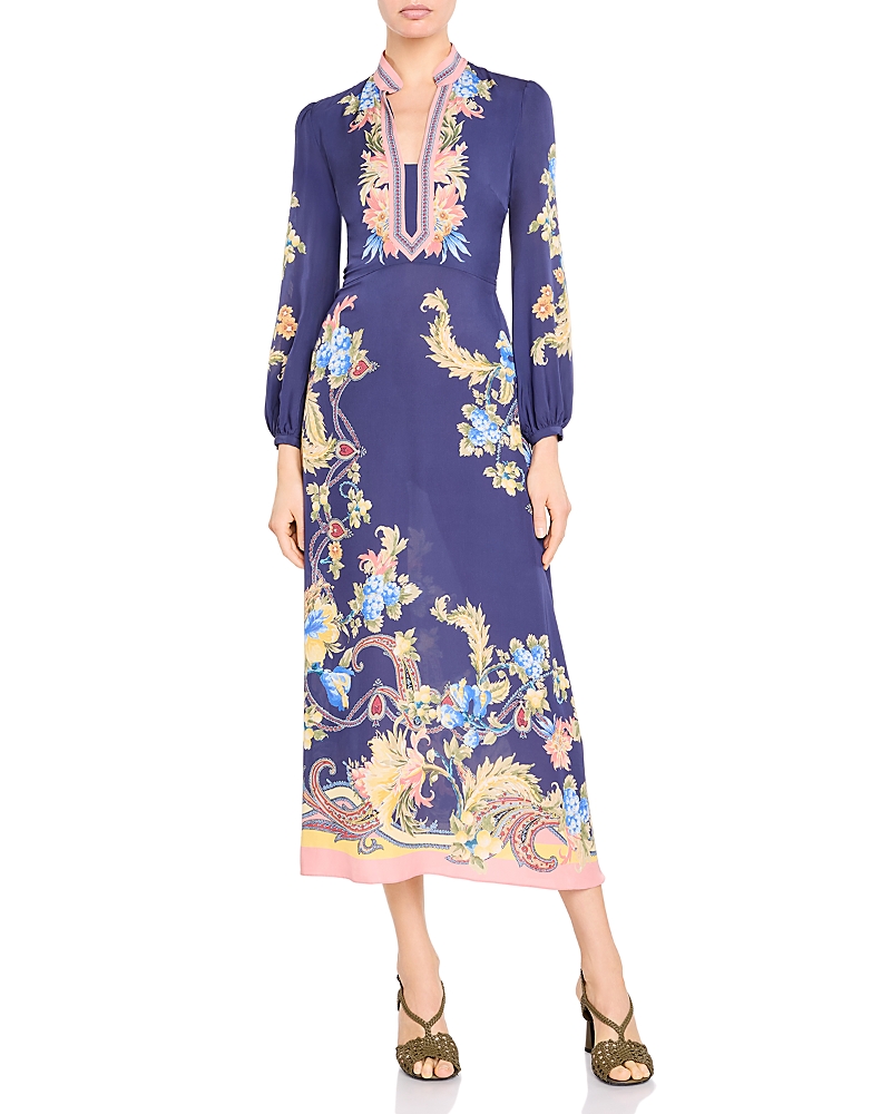 Etro Placed Floral Midi Dress