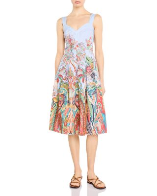 Printed Midi Apron Dress