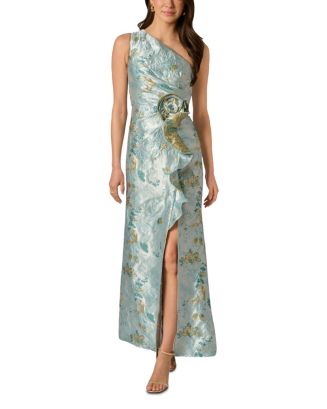 adrianna papell women's ruffled metallic jacquard dress Adrianna Papell Women's Ruffled Metallic Jacquard Dress