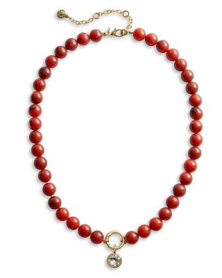 Janette Beaded Ring Necklace, 17"