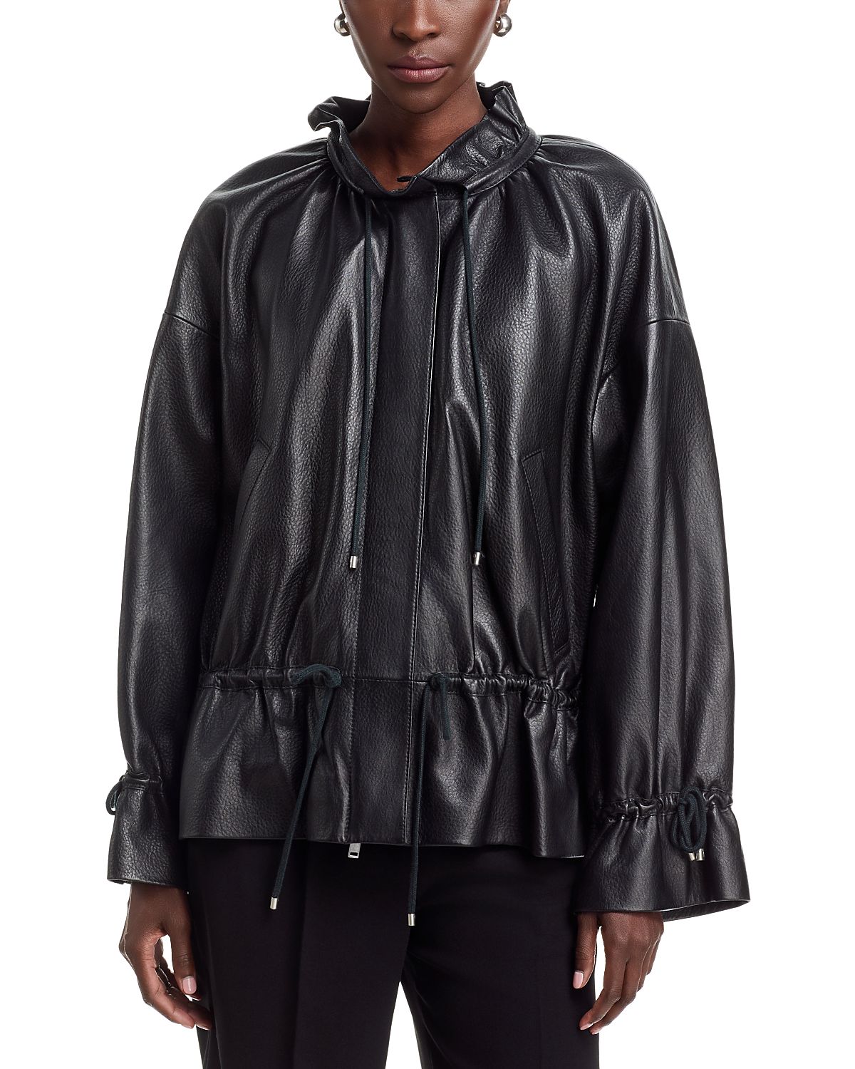 3.1 Phillip Lim Leather Cinched Parka Jacket