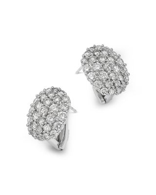 Diamond Pav&eacute; Cluster Statement Earrings in 14K White Gold, 3.0 tcw