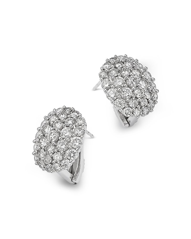 Bloomingdale's Fine Collection Diamond Pave Cluster Statement Earrings in 14K White Gold, 3.0 tcw