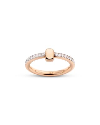 18K Rose Gold Iconica Diamond Pav&eacute; Polished Element Ring, 0.50 tcw